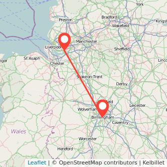 Widnes Birmingham train map