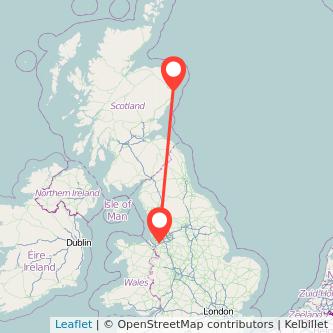 Widnes Aberdeen train map