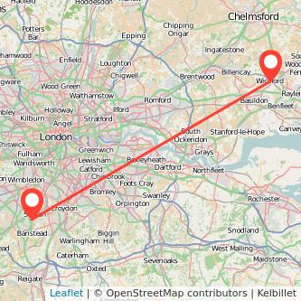 Wickford Sutton train map