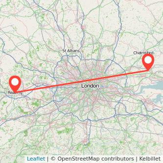 Wickford Reading train map