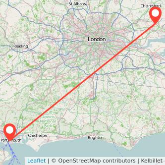 Wickford Portsmouth train map