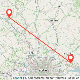 Wickford Northampton train map