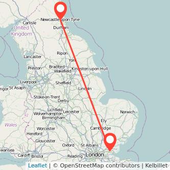 Wickford Newcastle upon Tyne train map