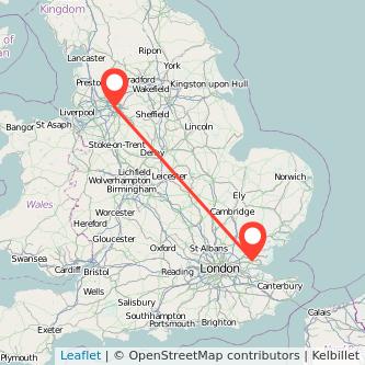 Wickford Manchester train map