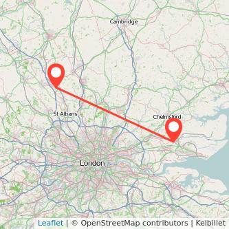 Wickford Luton train map