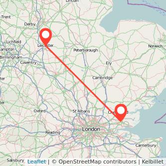 Wickford Leicester train map