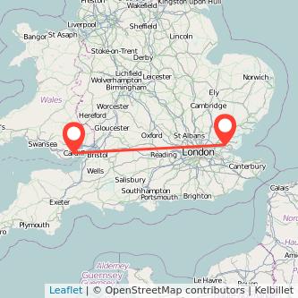 Wickford Cardiff train map