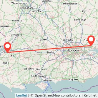 Wickford Bristol train map