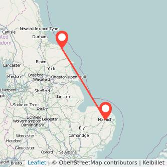 Whitby Norwich train map