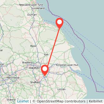 Whitby Doncaster train map