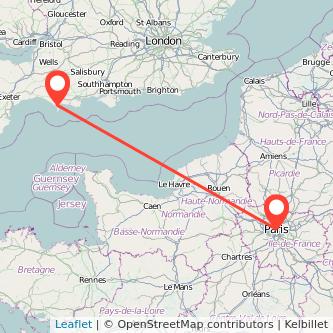 Weymouth Paris train map