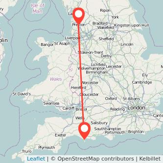 Weymouth Preston train map