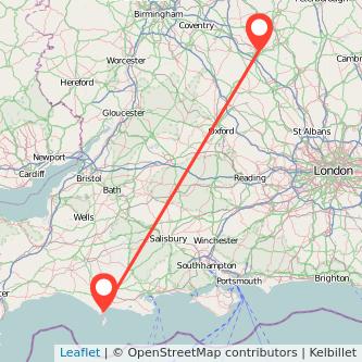 Weymouth Northampton train map