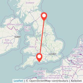 Weymouth Newcastle upon Tyne train map