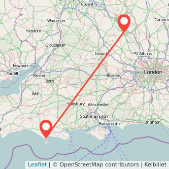 Weymouth Milton Keynes train map