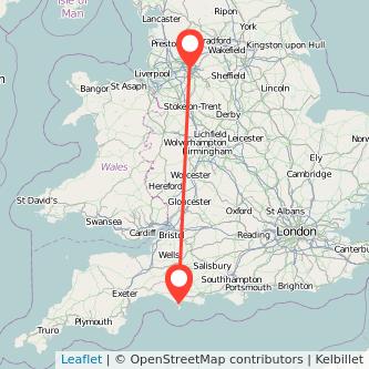 Weymouth Manchester train map