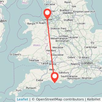 Weymouth Liverpool train map