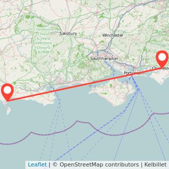 Weymouth Chichester bus map
