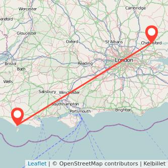 Weymouth Chelmsford bus map