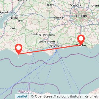 Weymouth Brighton train map