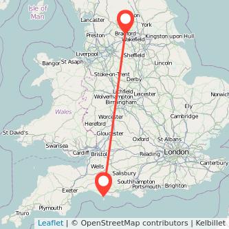 Weymouth Bradford train map