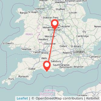 Weymouth Birmingham train map