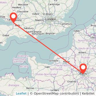 Weston-super-Mare Paris train map