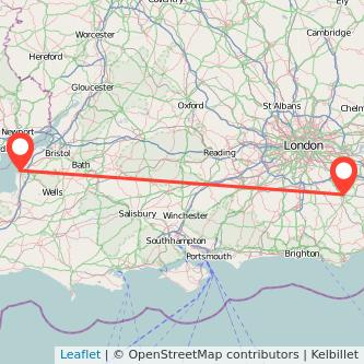 Weston-super-Mare Tonbridge bus map
