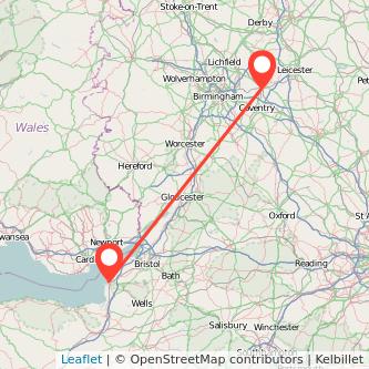 Weston-super-Mare Nuneaton train map