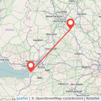 Weston-super-Mare Leamington train map