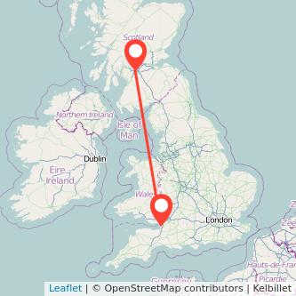 Weston-super-Mare Glasgow train map