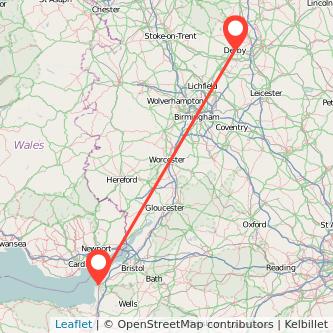 Weston-super-Mare Derby train map