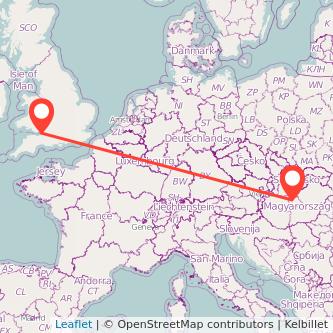 Weston-super-Mare Budapest train map