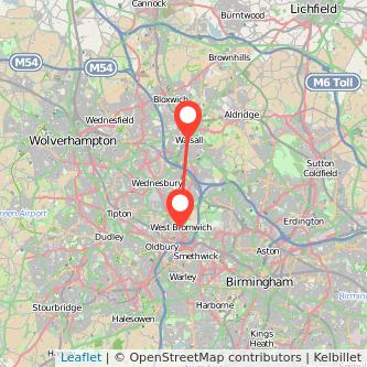 West Bromwich Walsall train map