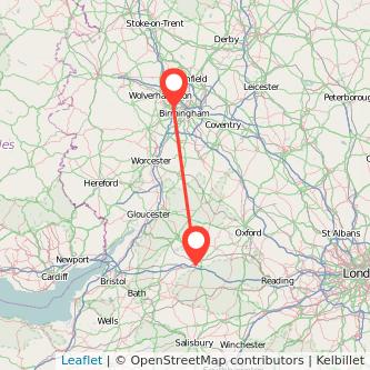 West Bromwich Swindon bus map