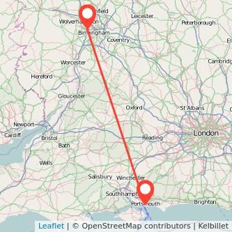 West Bromwich Portsmouth train map