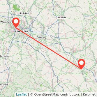 West Bromwich Milton Keynes train map