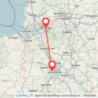 West Bromwich Manchester train map