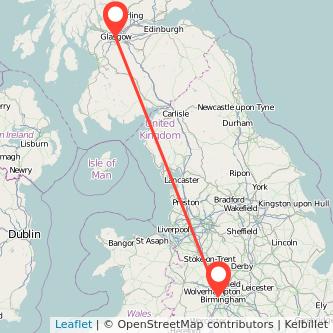 West Bromwich Glasgow train map