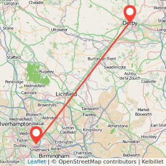 West Bromwich Derby train map