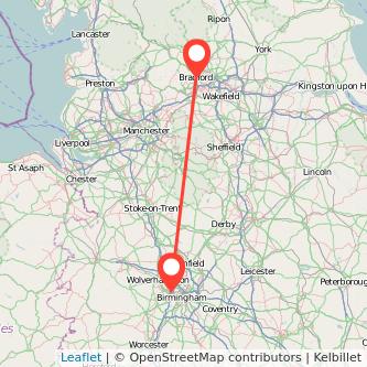 West Bromwich Bradford train map