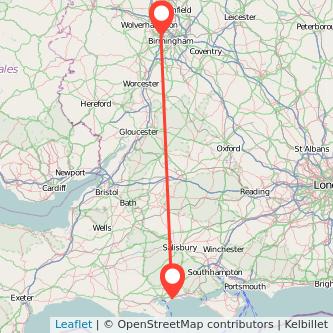 West Bromwich Bournemouth bus map