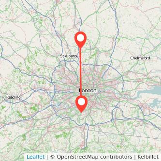 Welwyn Garden City Sutton train map