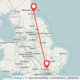 Welwyn Garden City Sunderland train map