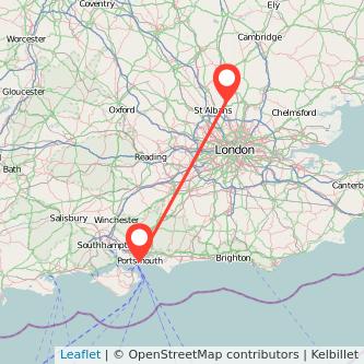 Welwyn Garden City Portsmouth train map