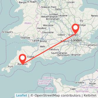 Welwyn Garden City Plymouth train map