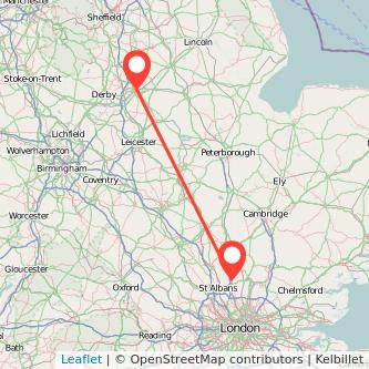 Welwyn Garden City Nottingham train map