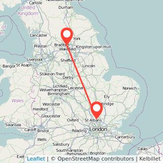 Welwyn Garden City Leeds train map