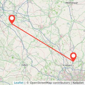 Welwyn Garden City Leamington train map