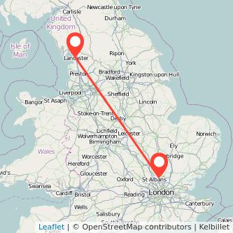 Welwyn Garden City Lancaster train map